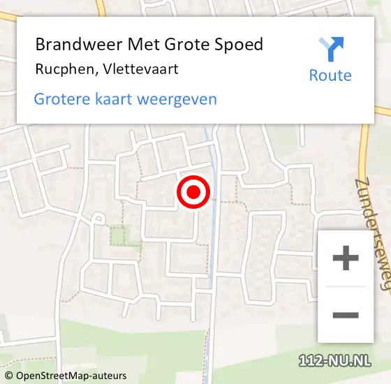 Locatie op kaart van de 112 melding: Brandweer Met Grote Spoed Naar Rucphen, Vlettevaart op 28 september 2022 03:39