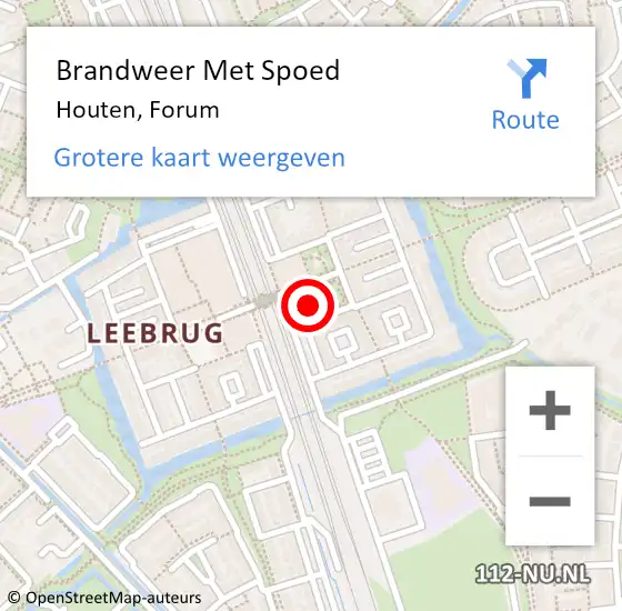 Locatie op kaart van de 112 melding: Brandweer Met Spoed Naar Houten, Forum op 28 september 2022 05:13