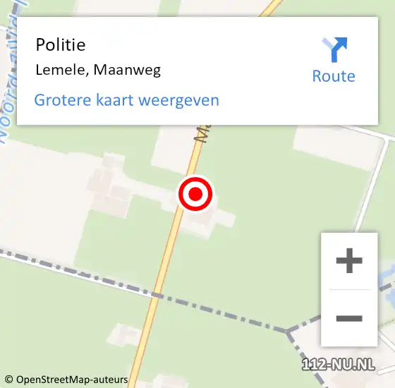 Locatie op kaart van de 112 melding: Politie Lemele, Maanweg op 28 september 2022 07:13