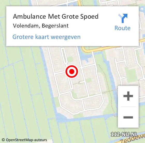 Locatie op kaart van de 112 melding: Ambulance Met Grote Spoed Naar Volendam, Begerslant op 28 september 2022 08:13