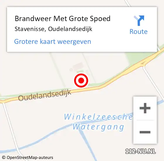 Locatie op kaart van de 112 melding: Brandweer Met Grote Spoed Naar Stavenisse, Oudelandsedijk op 28 september 2022 08:22