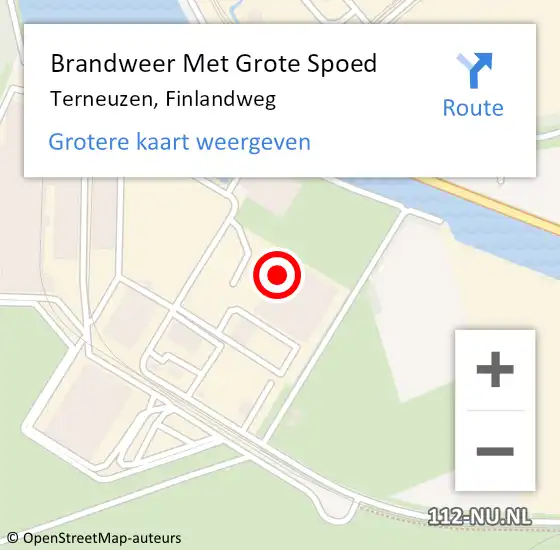 Locatie op kaart van de 112 melding: Brandweer Met Grote Spoed Naar Terneuzen, Finlandweg op 28 september 2022 08:34