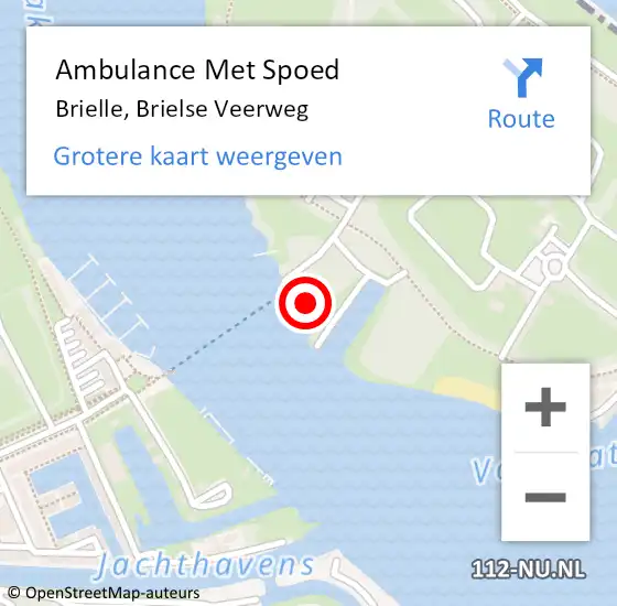 Locatie op kaart van de 112 melding: Ambulance Met Spoed Naar Brielle, Brielse Veerweg op 28 september 2022 08:56