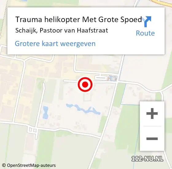 Locatie op kaart van de 112 melding: Trauma helikopter Met Grote Spoed Naar Schaijk, Pastoor van Haafstraat op 28 september 2022 09:16