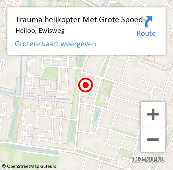 Locatie op kaart van de 112 melding: Trauma helikopter Met Grote Spoed Naar Heiloo, Ewisweg op 28 september 2022 09:47
