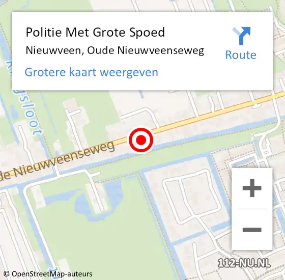 Locatie op kaart van de 112 melding: Politie Met Grote Spoed Naar Nieuwveen, Oude Nieuwveenseweg op 28 september 2022 10:15