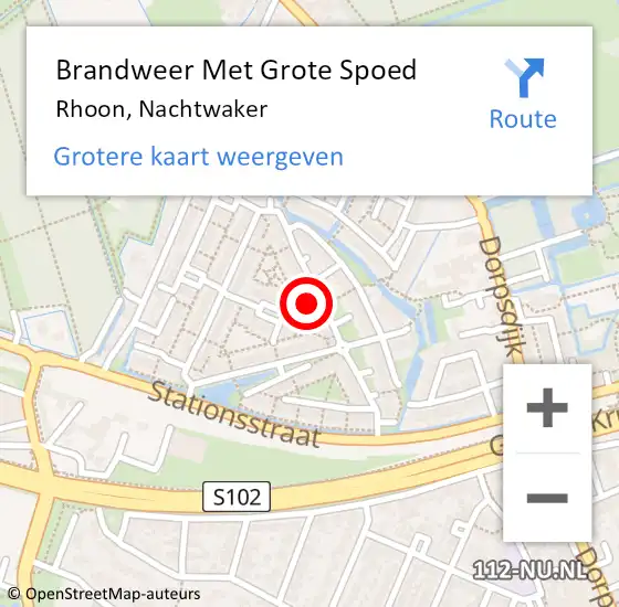 Locatie op kaart van de 112 melding: Brandweer Met Grote Spoed Naar Rhoon, Nachtwaker op 28 september 2022 11:19