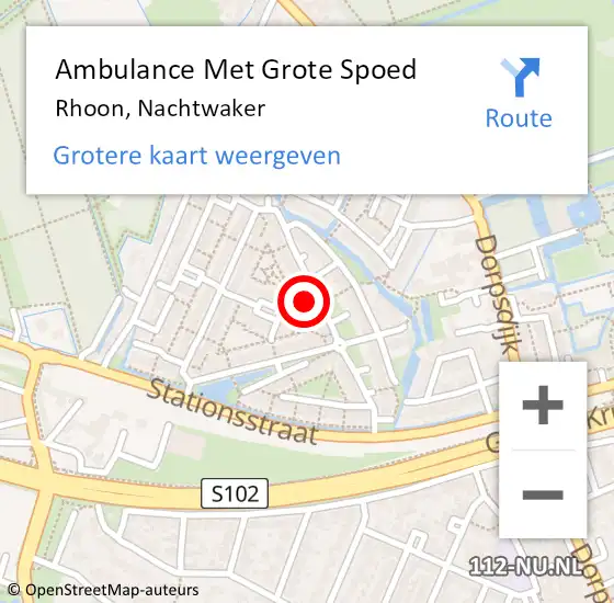 Locatie op kaart van de 112 melding: Ambulance Met Grote Spoed Naar Rhoon, Nachtwaker op 28 september 2022 11:25