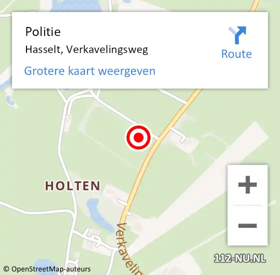 Locatie op kaart van de 112 melding: Politie Hasselt, Verkavelingsweg op 28 september 2022 11:26