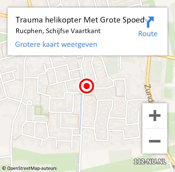 Locatie op kaart van de 112 melding: Trauma helikopter Met Grote Spoed Naar Rucphen, Schijfse Vaartkant op 28 september 2022 11:43