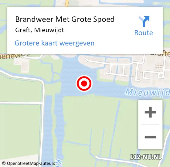 Locatie op kaart van de 112 melding: Brandweer Met Grote Spoed Naar Graft, Mieuwijdt op 30 juli 2014 17:32