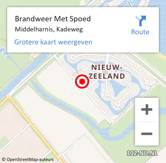 Locatie op kaart van de 112 melding: Brandweer Met Spoed Naar Middelharnis, Kadeweg op 28 september 2022 11:53