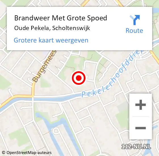 Locatie op kaart van de 112 melding: Brandweer Met Grote Spoed Naar Oude Pekela, Scholtenswijk op 28 september 2022 12:04