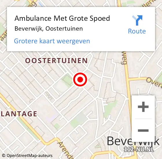 Locatie op kaart van de 112 melding: Ambulance Met Grote Spoed Naar Beverwijk, Oostertuinen op 28 september 2022 14:17