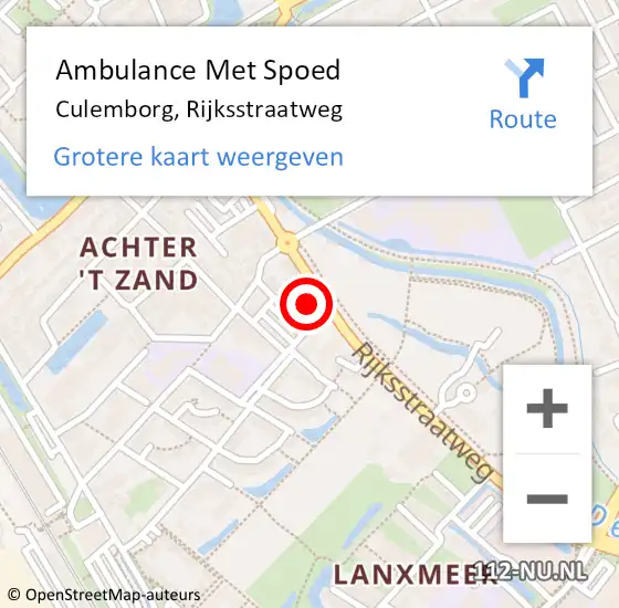 Locatie op kaart van de 112 melding: Ambulance Met Spoed Naar Culemborg, Rijksstraatweg op 28 september 2022 14:52