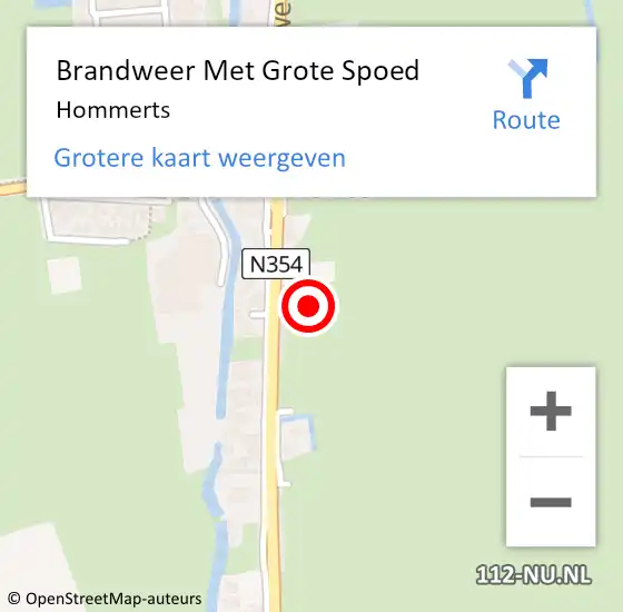 Locatie op kaart van de 112 melding: Brandweer Met Grote Spoed Naar Hommerts op 30 juli 2014 18:03