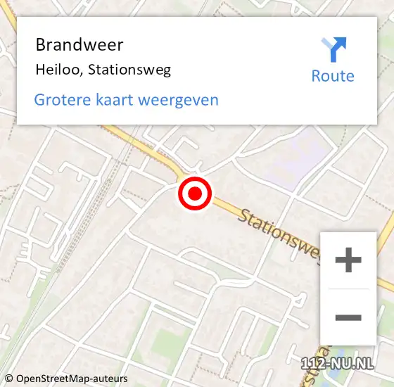 Locatie op kaart van de 112 melding: Brandweer Heiloo, Stationsweg op 30 juli 2014 18:05