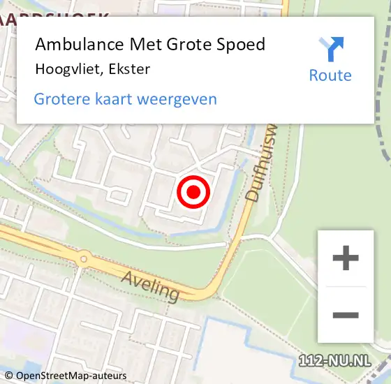 Locatie op kaart van de 112 melding: Ambulance Met Grote Spoed Naar Hoogvliet, Ekster op 28 september 2022 15:30