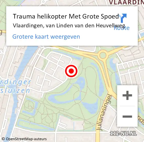 Locatie op kaart van de 112 melding: Trauma helikopter Met Grote Spoed Naar Vlaardingen, van Linden van den Heuvellweg op 28 september 2022 15:49