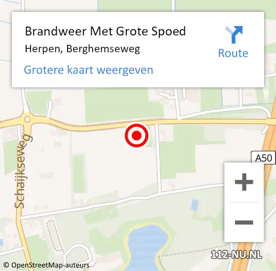 Locatie op kaart van de 112 melding: Brandweer Met Grote Spoed Naar Herpen, Berghemseweg op 28 september 2022 16:01