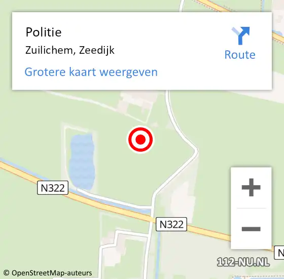 Locatie op kaart van de 112 melding: Politie Zuilichem, Zeedijk op 28 september 2022 16:35