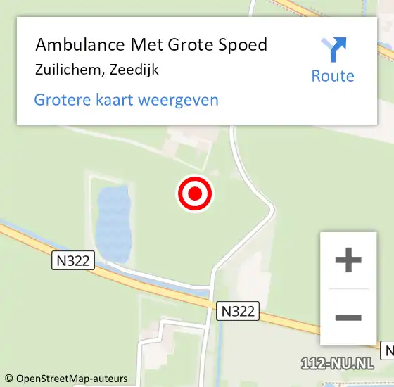 Locatie op kaart van de 112 melding: Ambulance Met Grote Spoed Naar Zuilichem, Zeedijk op 28 september 2022 16:35