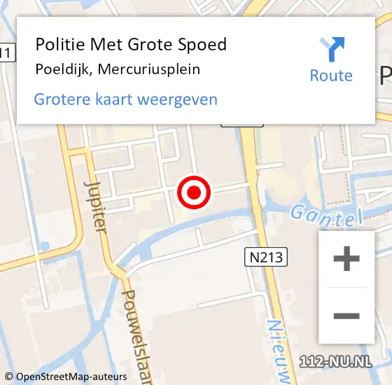 Locatie op kaart van de 112 melding: Politie Met Grote Spoed Naar Poeldijk, Mercuriusplein op 28 september 2022 16:53