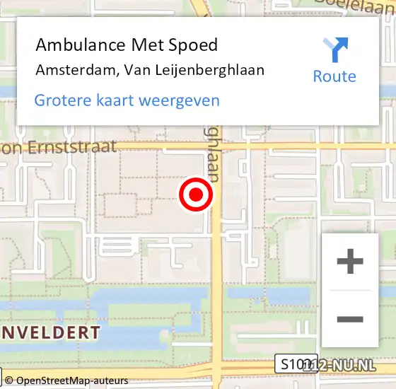 Locatie op kaart van de 112 melding: Ambulance Met Spoed Naar Amsterdam, Van Leijenberghlaan op 28 september 2022 17:19