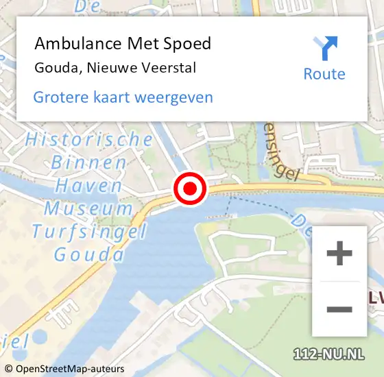 Locatie op kaart van de 112 melding: Ambulance Met Spoed Naar Gouda, Nieuwe Veerstal op 28 september 2022 17:42