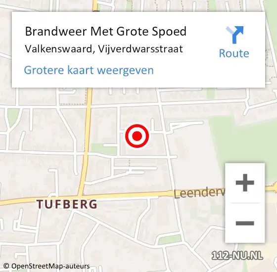 Locatie op kaart van de 112 melding: Brandweer Met Grote Spoed Naar Valkenswaard, Vijverdwarsstraat op 28 september 2022 17:55