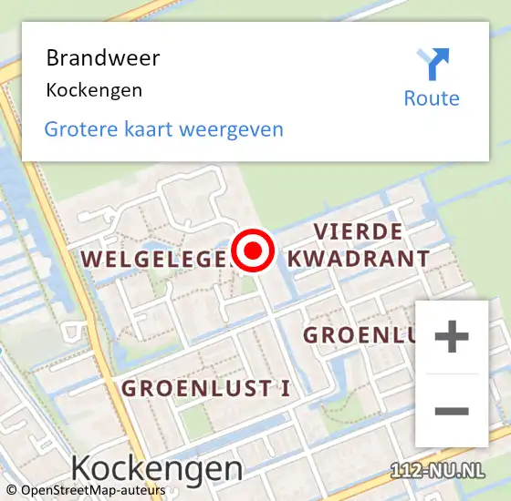 Locatie op kaart van de 112 melding: Brandweer Kockengen op 28 september 2022 18:50