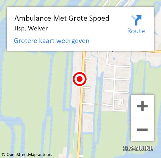 Locatie op kaart van de 112 melding: Ambulance Met Grote Spoed Naar Jisp, Weiver op 28 september 2022 18:51