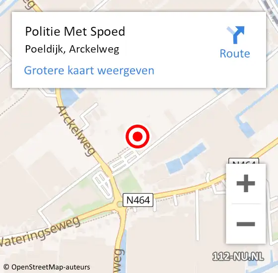 Locatie op kaart van de 112 melding: Politie Met Spoed Naar Poeldijk, Arckelweg op 28 september 2022 20:08