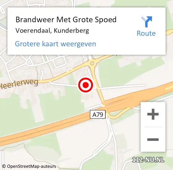 Locatie op kaart van de 112 melding: Brandweer Met Grote Spoed Naar Voerendaal, Kunderberg op 28 september 2022 20:59