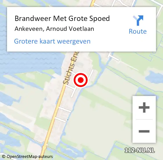 Locatie op kaart van de 112 melding: Brandweer Met Grote Spoed Naar Ankeveen, Arnoud Voetlaan op 28 september 2022 21:02