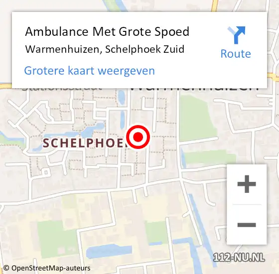 Locatie op kaart van de 112 melding: Ambulance Met Grote Spoed Naar Warmenhuizen, Schelphoek Zuid op 28 september 2022 22:12