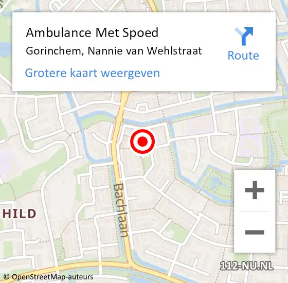 Locatie op kaart van de 112 melding: Ambulance Met Spoed Naar Gorinchem, Nannie van Wehlstraat op 30 juli 2014 18:52