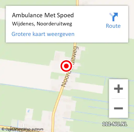 Locatie op kaart van de 112 melding: Ambulance Met Spoed Naar Wijdenes, Noorderuitweg op 29 september 2022 02:46