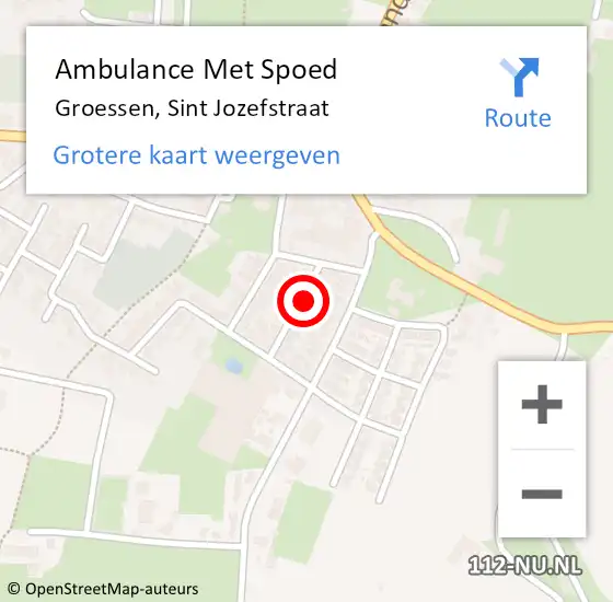 Locatie op kaart van de 112 melding: Ambulance Met Spoed Naar Groessen, Sint Jozefstraat op 29 september 2022 04:11