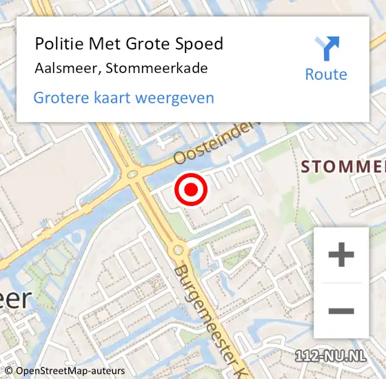 Locatie op kaart van de 112 melding: Politie Met Grote Spoed Naar Aalsmeer, Stommeerkade op 29 september 2022 04:16