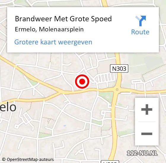 Locatie op kaart van de 112 melding: Brandweer Met Grote Spoed Naar Ermelo, Molenaarsplein op 29 september 2022 05:16