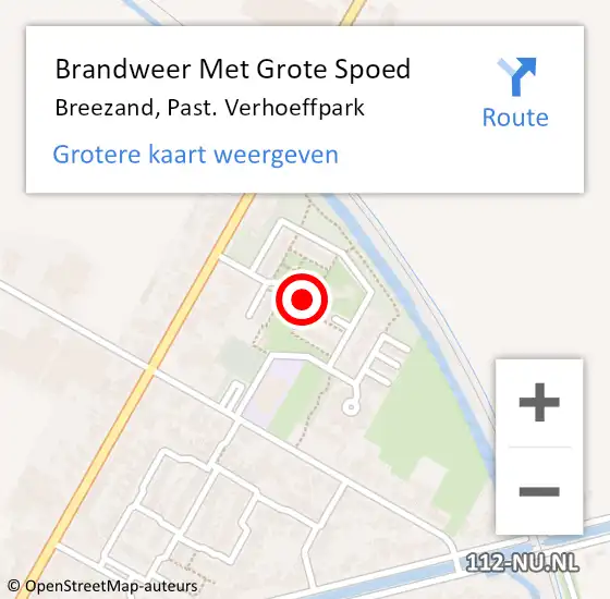 Locatie op kaart van de 112 melding: Brandweer Met Grote Spoed Naar Breezand, Past. Verhoeffpark op 29 september 2022 05:34