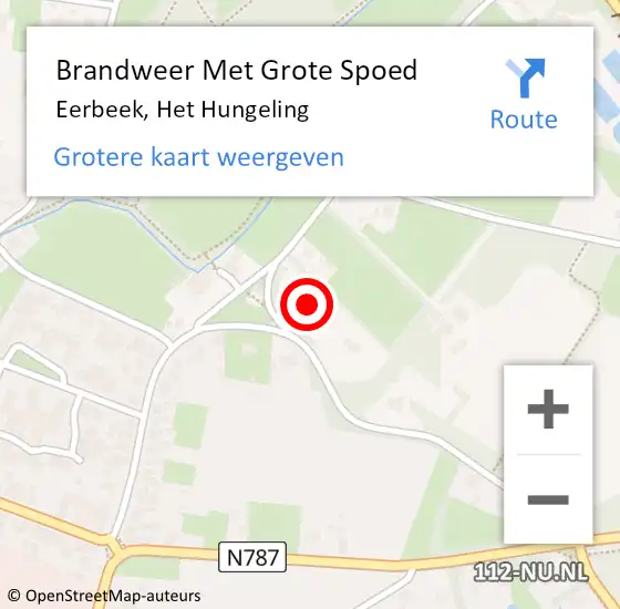 Locatie op kaart van de 112 melding: Brandweer Met Grote Spoed Naar Eerbeek, Het Hungeling op 29 september 2022 06:17