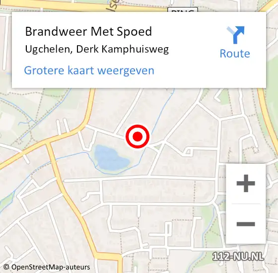 Locatie op kaart van de 112 melding: Brandweer Met Spoed Naar Ugchelen, Derk Kamphuisweg op 29 september 2022 06:21