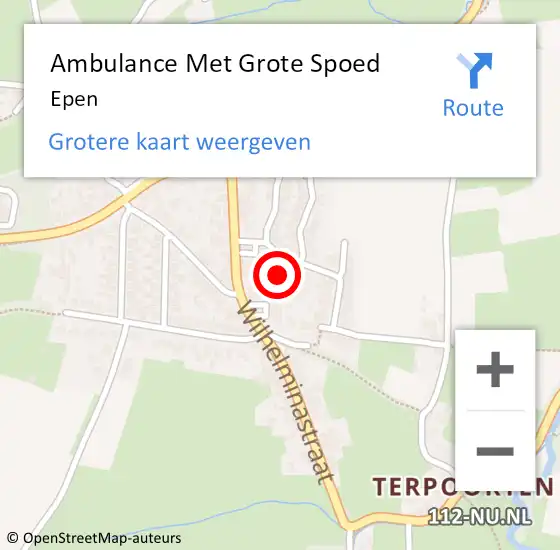 Locatie op kaart van de 112 melding: Ambulance Met Grote Spoed Naar Epen op 30 juli 2014 19:22