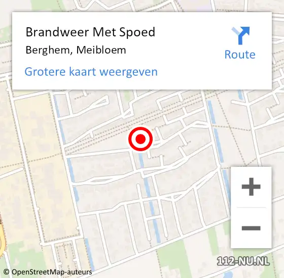 Locatie op kaart van de 112 melding: Brandweer Met Spoed Naar Berghem, Meibloem op 29 september 2022 08:27