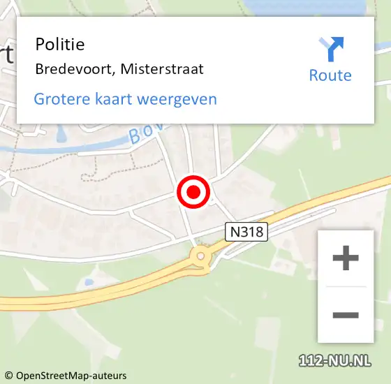 Locatie op kaart van de 112 melding: Politie Bredevoort, Misterstraat op 29 september 2022 08:40