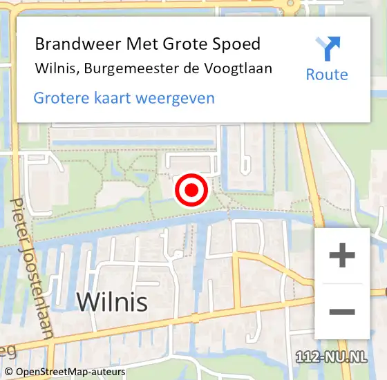 Locatie op kaart van de 112 melding: Brandweer Met Grote Spoed Naar Wilnis, Burgemeester de Voogtlaan op 29 september 2022 08:52