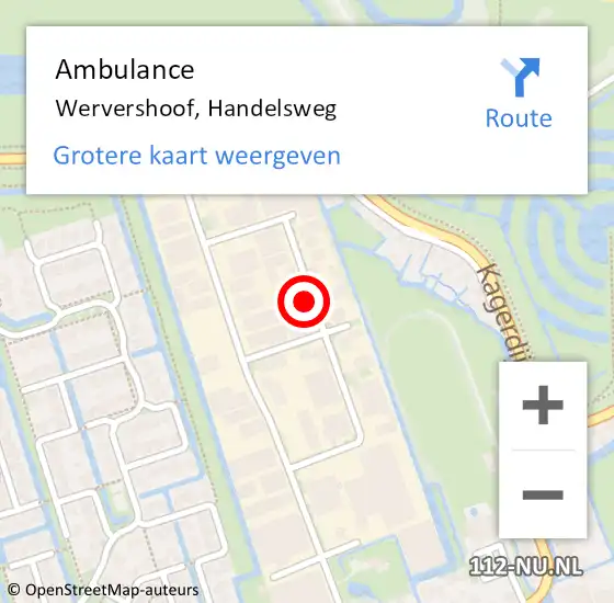Locatie op kaart van de 112 melding: Ambulance Wervershoof, Handelsweg op 29 september 2022 11:25
