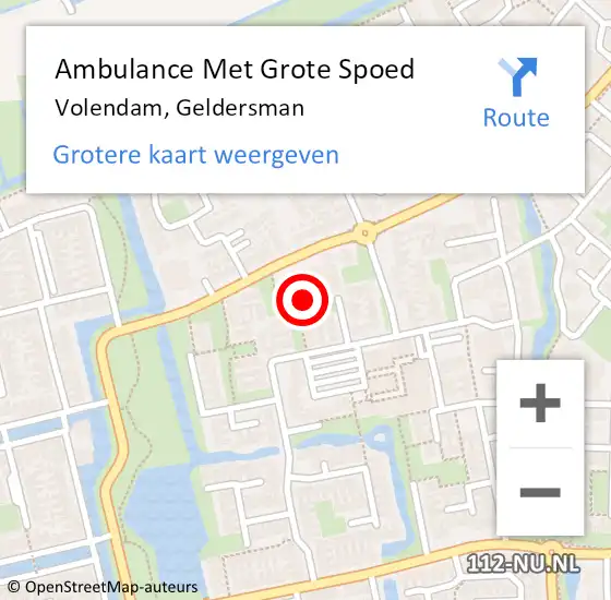 Locatie op kaart van de 112 melding: Ambulance Met Grote Spoed Naar Volendam, Geldersman op 29 september 2022 11:42